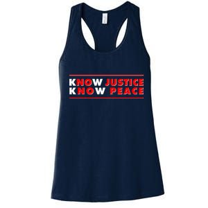 Know Justice Know Peace BLM Protest Women's Racerback Tank