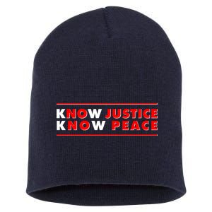 Know Justice Know Peace BLM Protest Short Acrylic Beanie