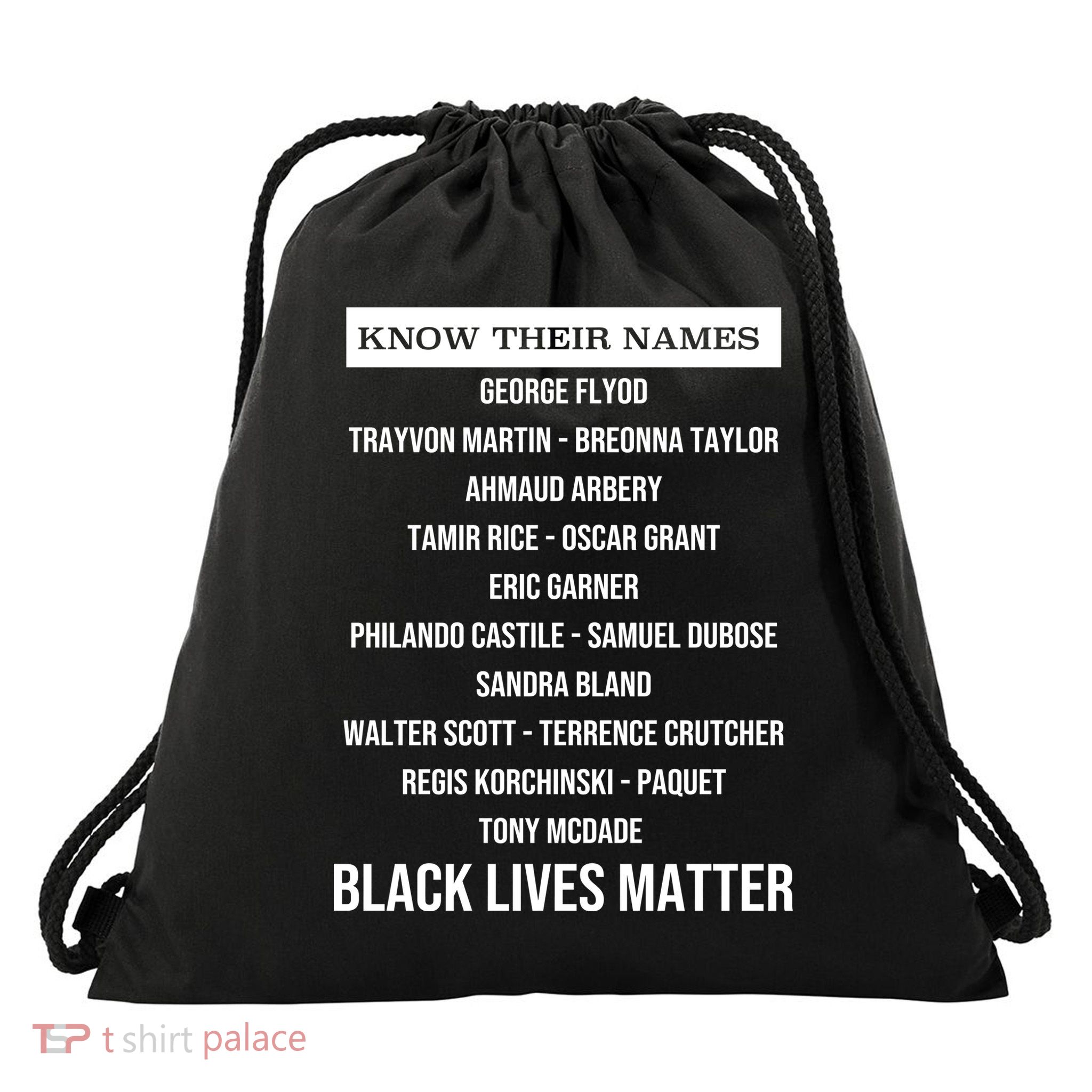 Know Their Names BLM Drawstring Bag