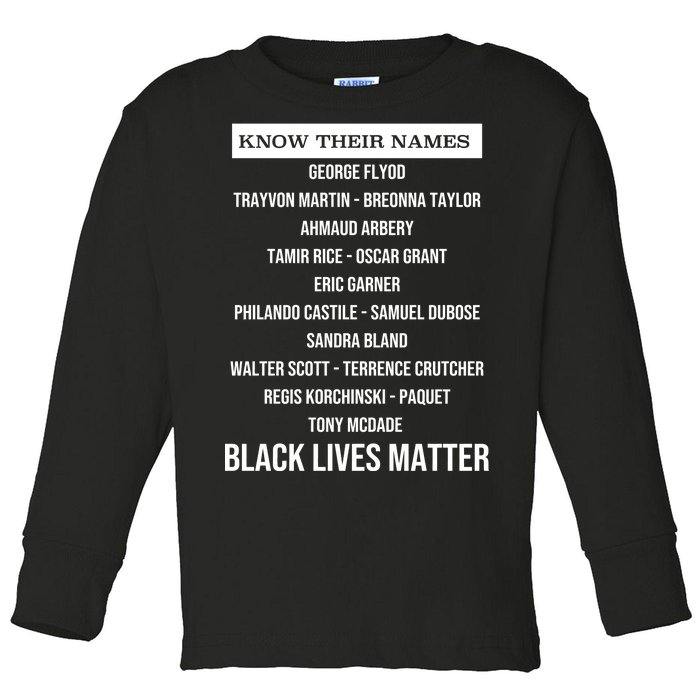 Know Their Names BLM Toddler Long Sleeve Shirt