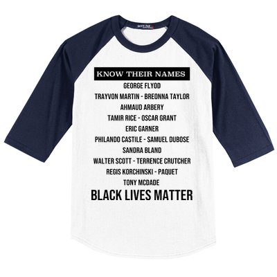 Know Their Names BLM Baseball Sleeve Shirt