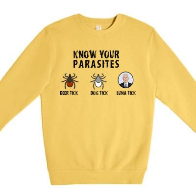 Know Your Parasites Anti Joe Biden Premium Crewneck Sweatshirt