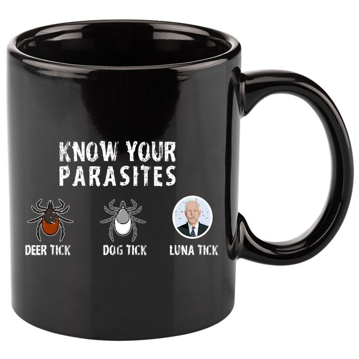 Know Your Parasites Anti Joe Biden 11oz C Handle Ceramic Mug