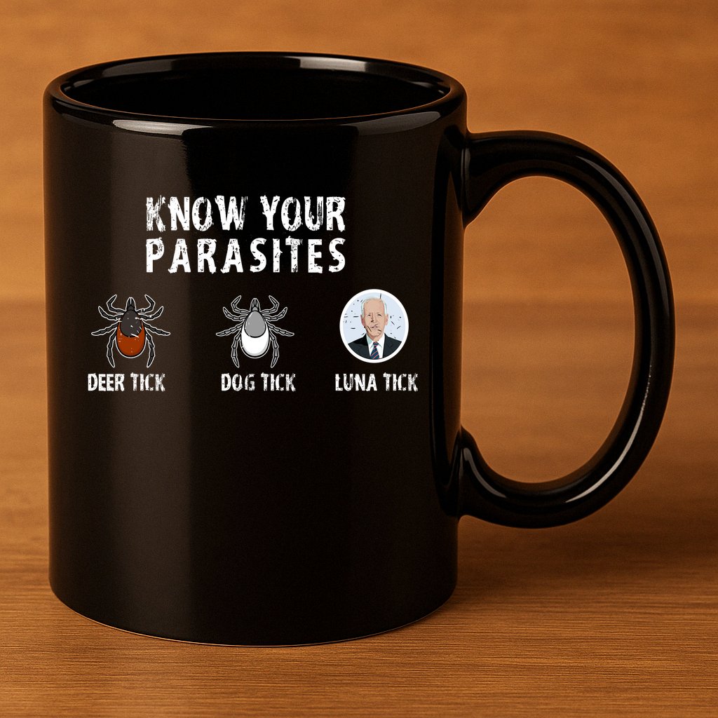 Know Your Parasites Anti Joe Biden 11oz C Handle Ceramic Mug