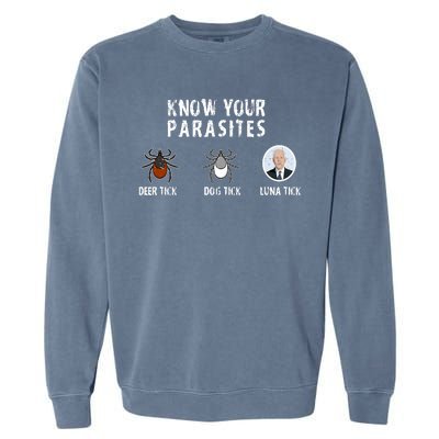 Know Your Parasites Anti Joe Biden Garment-Dyed Sweatshirt