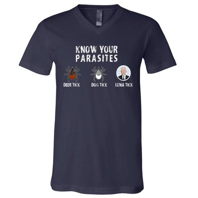 Know Your Parasites Anti Joe Biden V-Neck T-Shirt