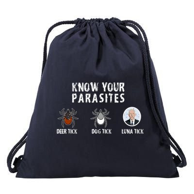 Know Your Parasites Anti Joe Biden Drawstring Bag