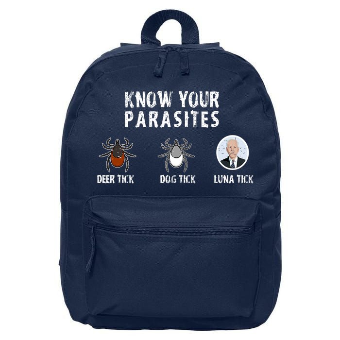 Know Your Parasites Anti Joe Biden 16 in Basic Backpack