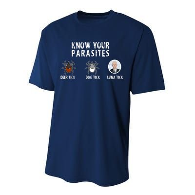 Know Your Parasites Anti Joe Biden Performance Sprint T-Shirt