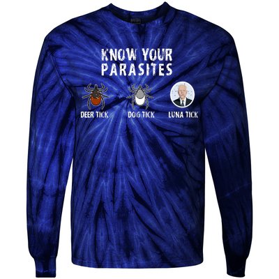 Know Your Parasites Anti Joe Biden Tie-Dye Long Sleeve Shirt