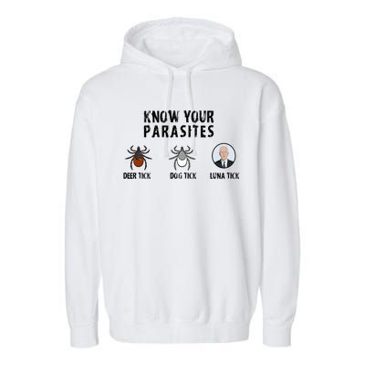 Know Your Parasites Anti Joe Biden Garment-Dyed Fleece Hoodie