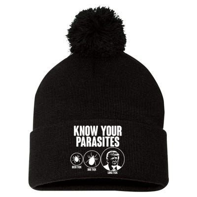 Know Your Parasites Deer Trick Dog Trick Luna Trick Pom Pom 12in Knit Beanie