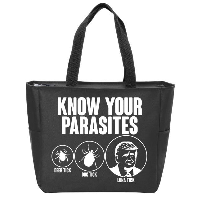 Know Your Parasites Deer Trick Dog Trick Luna Trick Zip Tote Bag