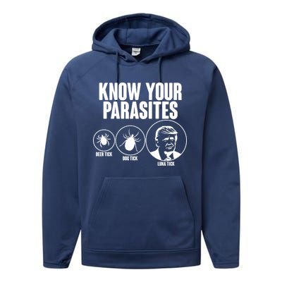 Know Your Parasites Deer Trick Dog Trick Luna Trick Performance Fleece Hoodie