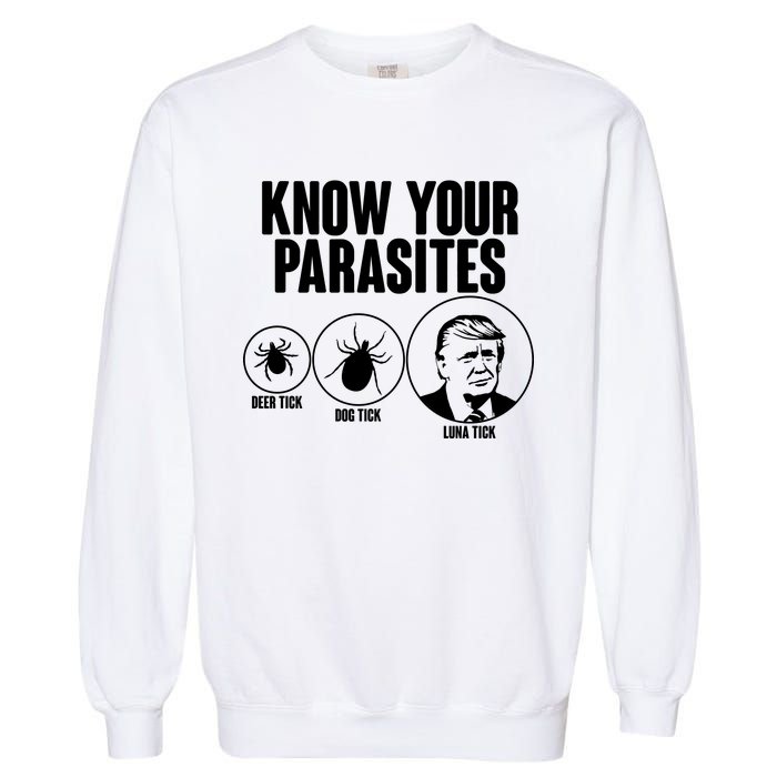 Know Your Parasites Deer Trick Dog Trick Luna Trick Garment-Dyed Sweatshirt