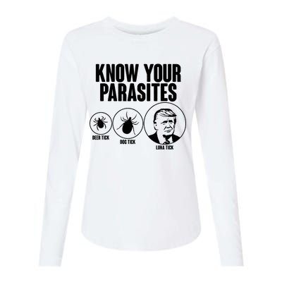 Know Your Parasites Deer Trick Dog Trick Luna Trick Womens Cotton Relaxed Long Sleeve T-Shirt