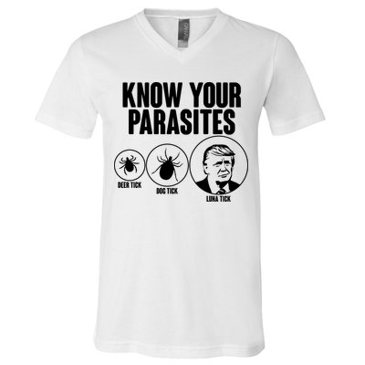 Know Your Parasites Deer Trick Dog Trick Luna Trick V-Neck T-Shirt