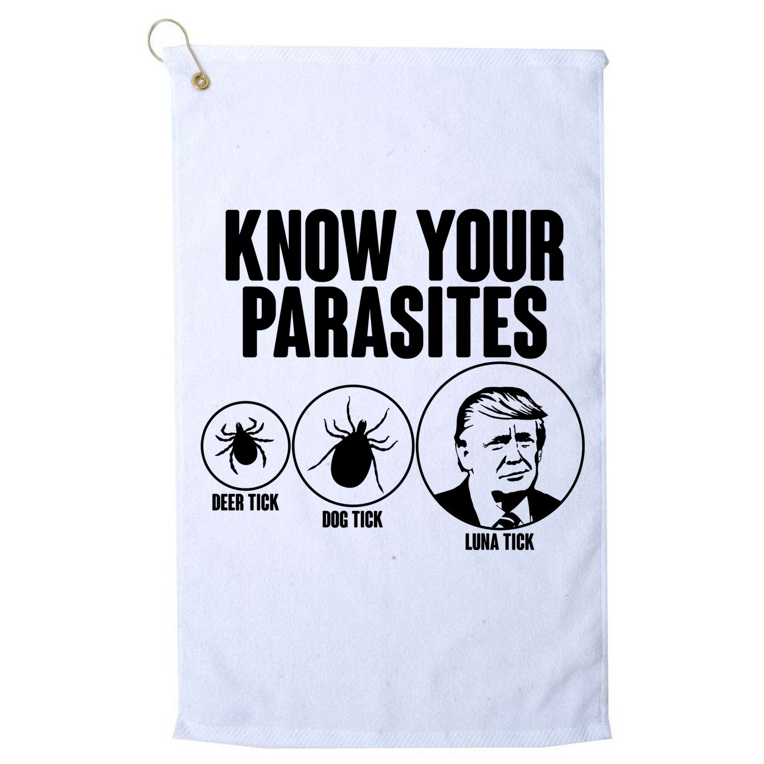 Know Your Parasites Deer Trick Dog Trick Luna Trick Golf Towel