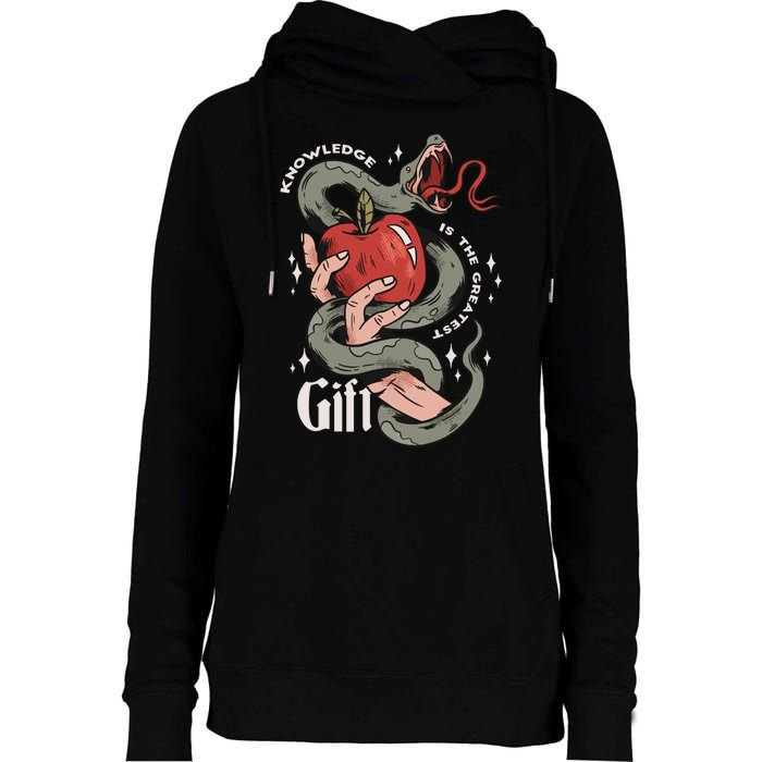 Knowledge Is The Greatest Gift Womens Funnel Neck Pullover Hood