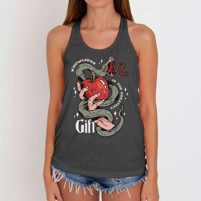 Knowledge Is The Greatest Gift Women's Knotted Racerback Tank