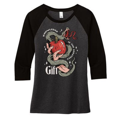 Knowledge Is The Greatest Gift Women's Tri-Blend 3/4-Sleeve Raglan Shirt