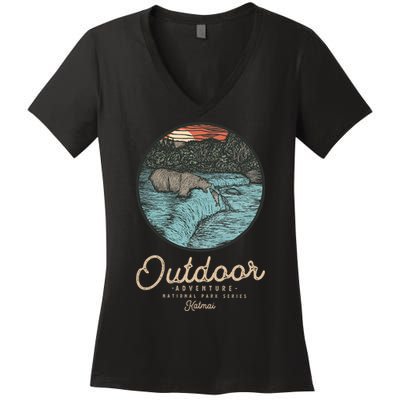 Katmai National Park Women's V-Neck T-Shirt