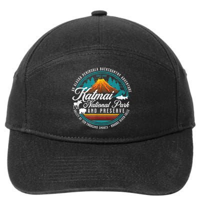 Katmai National Park Preserve Alaska Bear Watching Salmon 7-Panel Snapback Hat