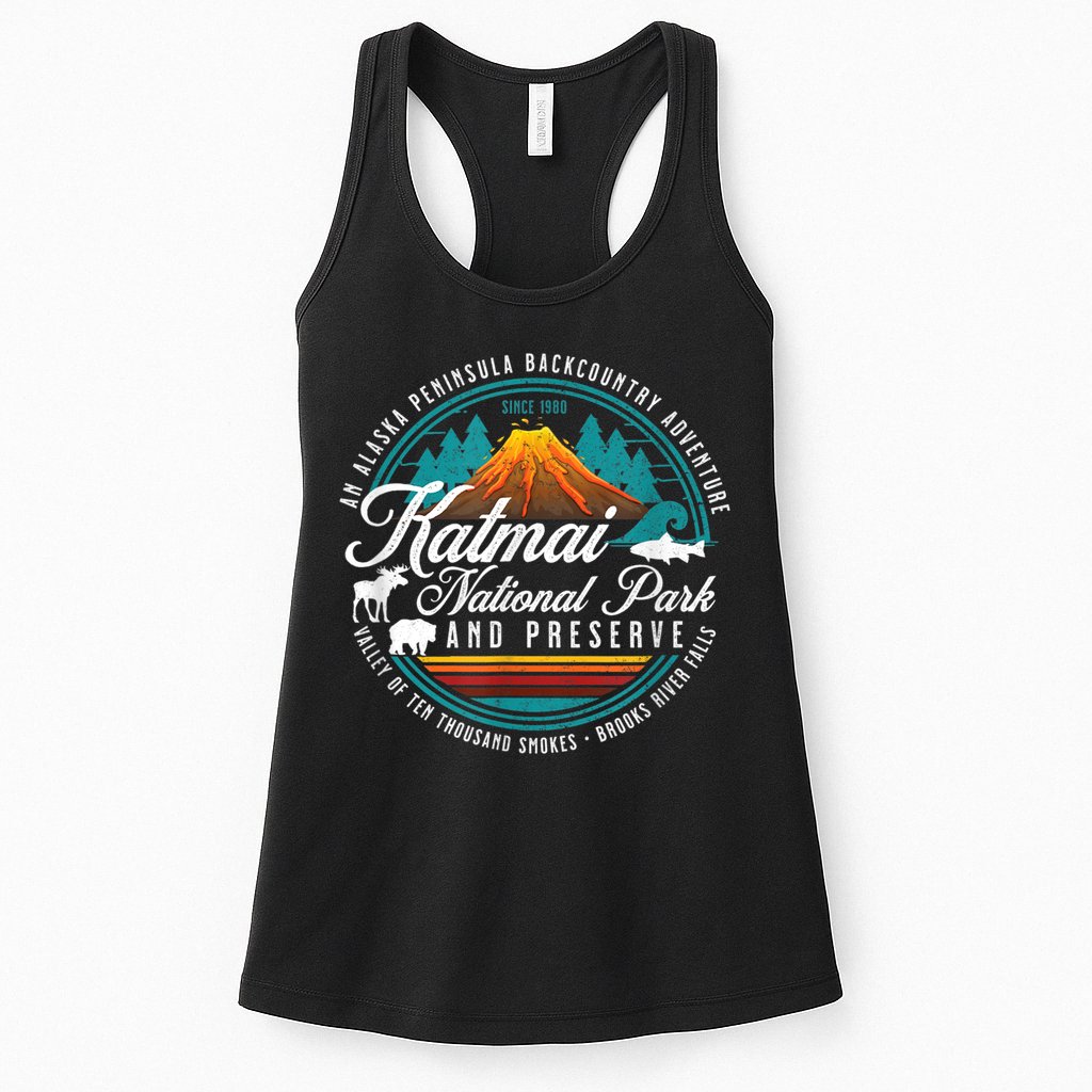 Katmai National Park Preserve Alaska Bear Watching Salmon Womens Tank Top