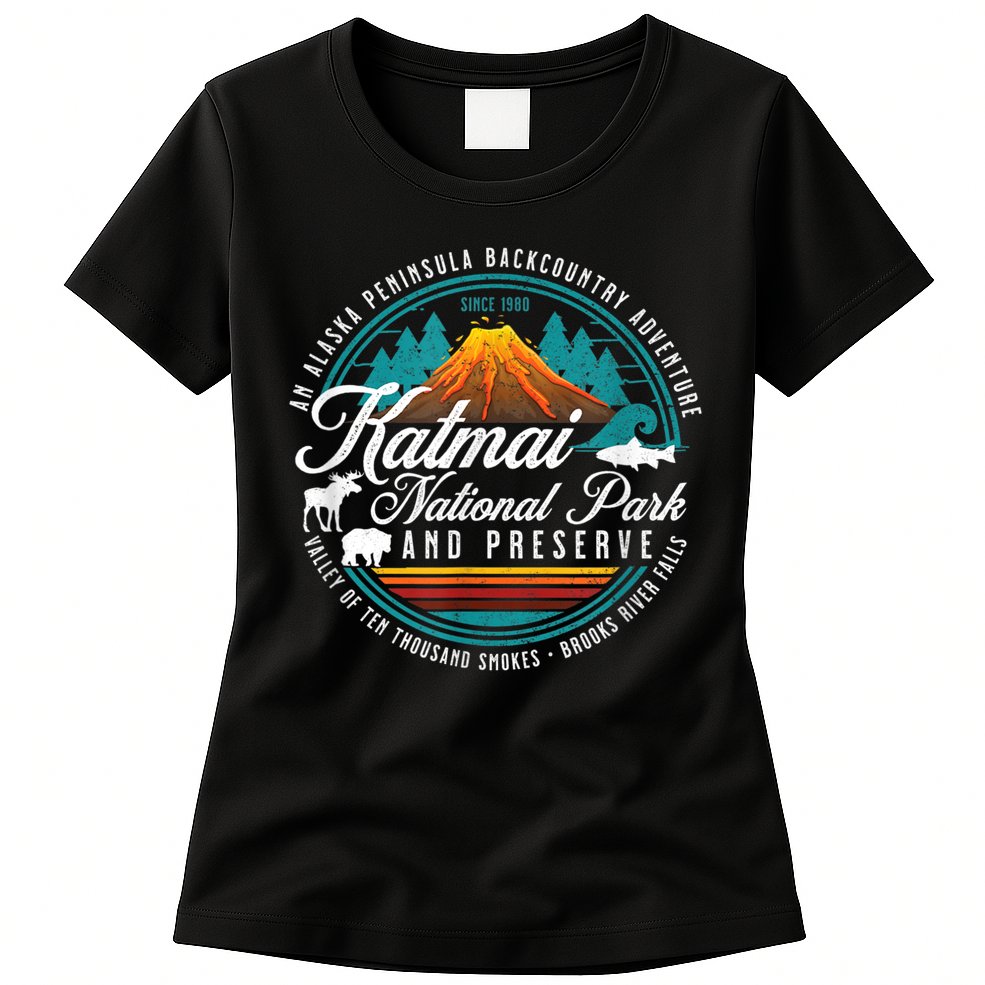 Katmai National Park Preserve Alaska Bear Watching Salmon Womens T-Shirt