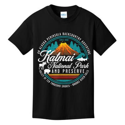 Katmai National Park Preserve Alaska Bear Watching Salmon Kids T-Shirt