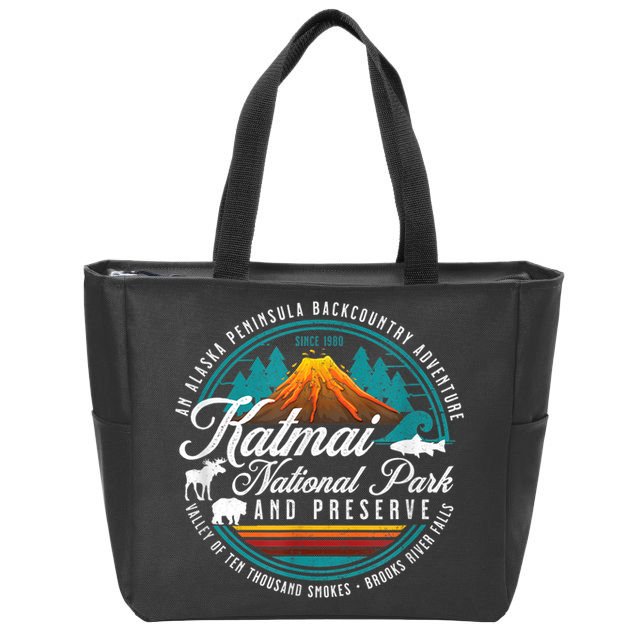 Katmai National Park Preserve Alaska Bear Watching Salmon Zip Tote Bag