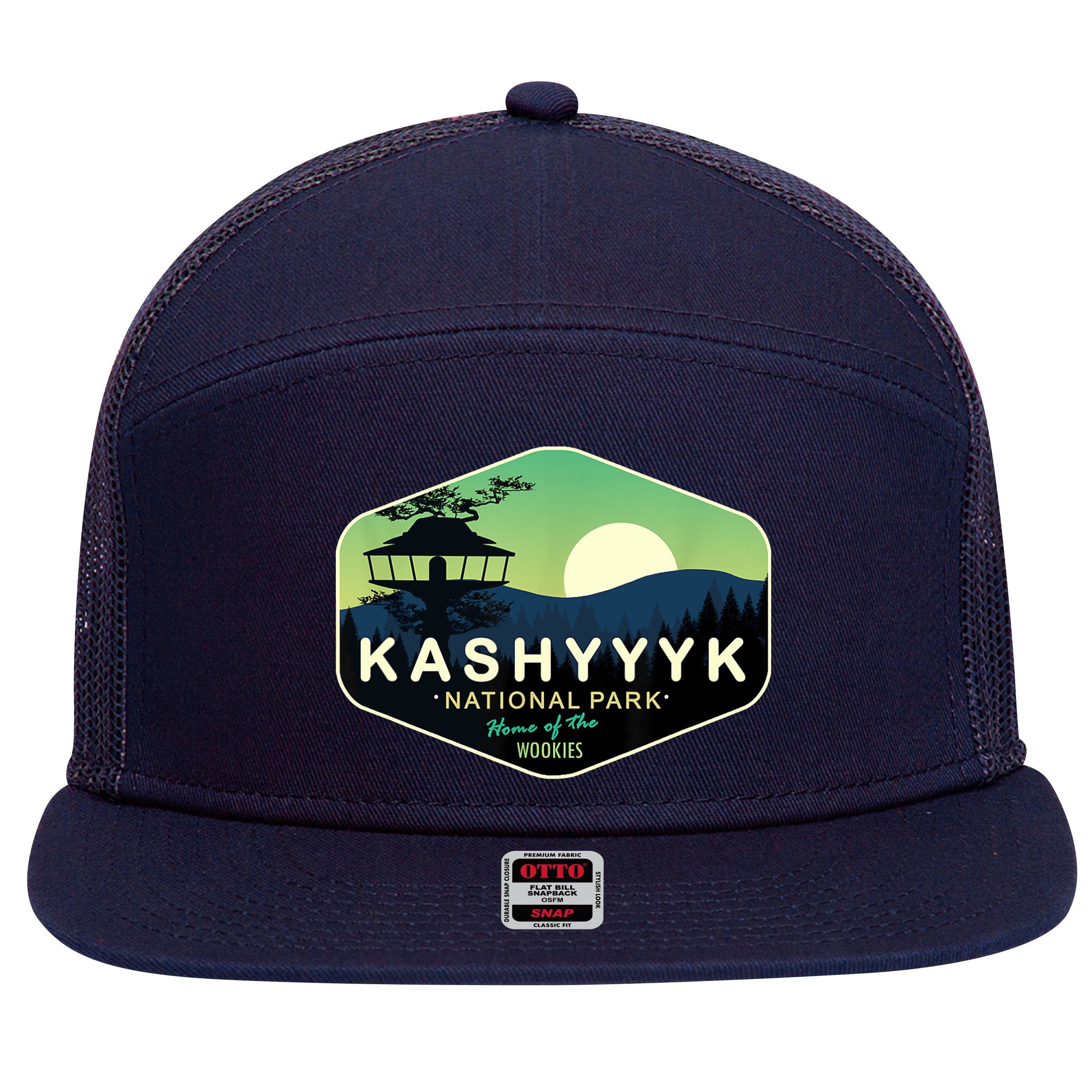 Kashyyyk National Park Home Of The Wookies 7 Panel Mesh Trucker Snapback Hat