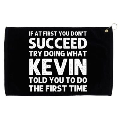 Kevin Name Personalized Funny Christmas Joke If At First You Dont Succeed Grommeted Golf Towel