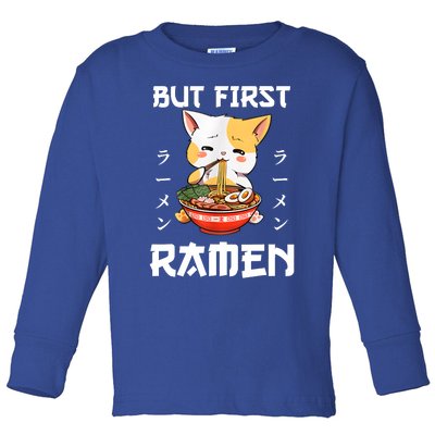 Kawaii Neko Ramen Lover Japanese Noodle Anime Gift Toddler Long Sleeve Shirt