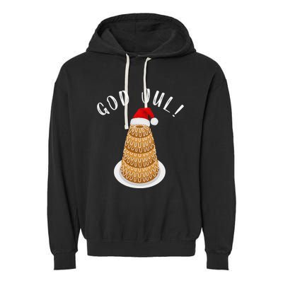 Kransekake Norwegian Swedish Merry Christmas God Jul Garment-Dyed Fleece Hoodie