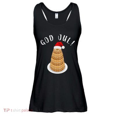 Kransekake Norwegian Swedish Merry Christmas God Jul Ladies Essential Flowy Tank