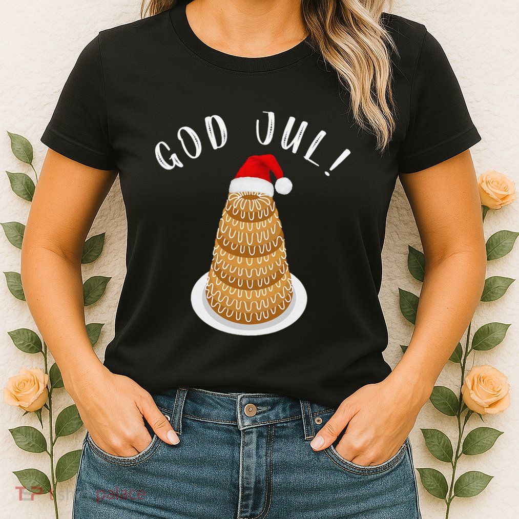 Kransekake Norwegian Swedish Merry Christmas God Jul Womens T-Shirt