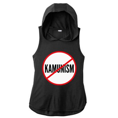 Kamunism No To Kamunism Ladies PosiCharge Tri-Blend Wicking Draft Hoodie Tank