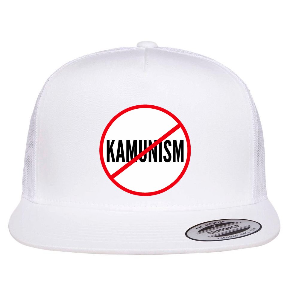 Kamunism No To Kamunism Flat Bill Trucker Hat