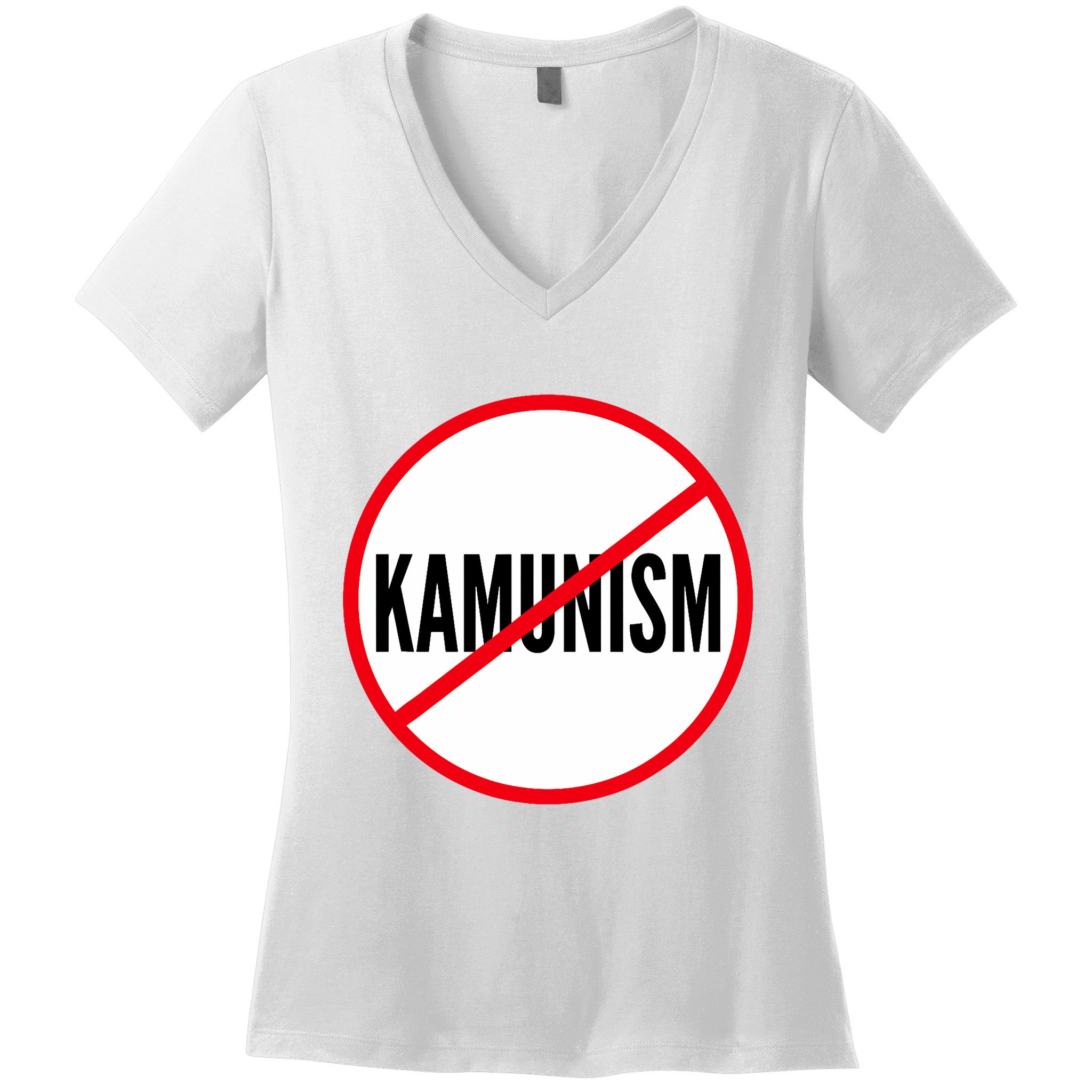 Kamunism No To Kamunism Women's V-Neck T-Shirt