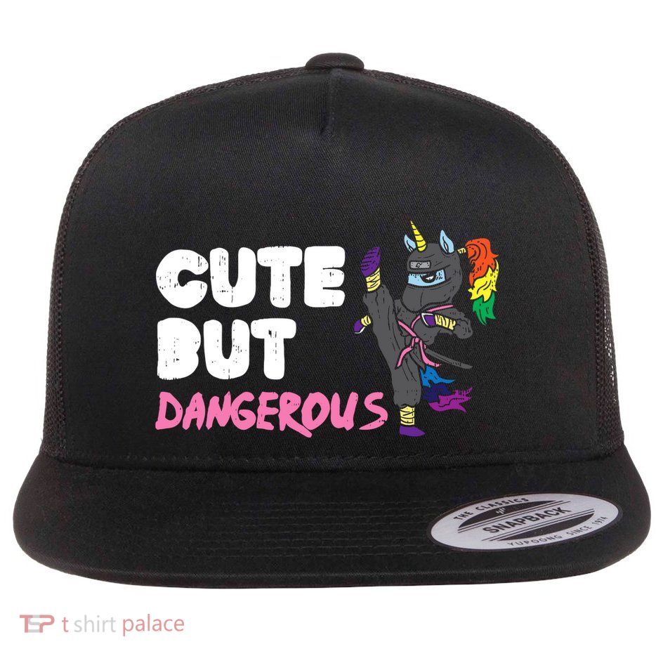 Karate Ninja Unicorn Cute Dangerous Martial Arts Girl Gift Flatbill Hat