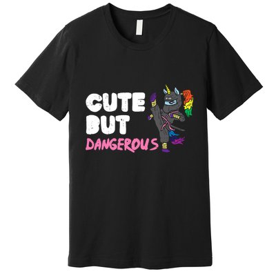 Karate Ninja Unicorn Cute Dangerous Martial Arts Girl Gift Premium T-Shirt