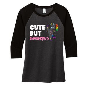 Karate Ninja Unicorn Cute Dangerous Martial Arts Girl Gift Women's Tri-Blend 3/4-Sleeve Raglan Shirt