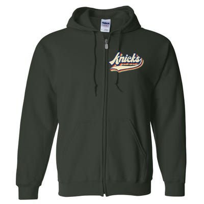 Knicks Name Vintage Retro Gift Full Zip Hoodie