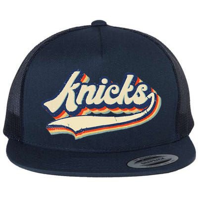 Knicks Name Vintage Retro Gift Flat Bill Trucker Hat