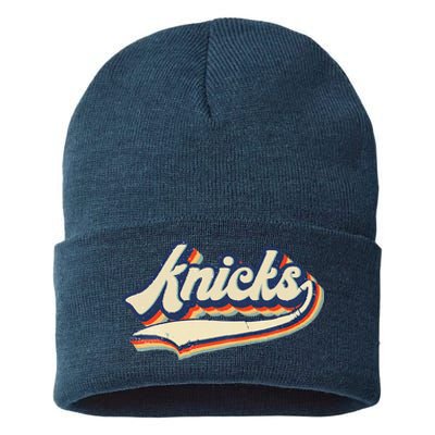 Knicks Name Vintage Retro Gift Sustainable Knit Beanie