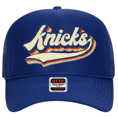 Knicks Name Vintage Retro Gift High Crown Mesh Back Trucker Hat