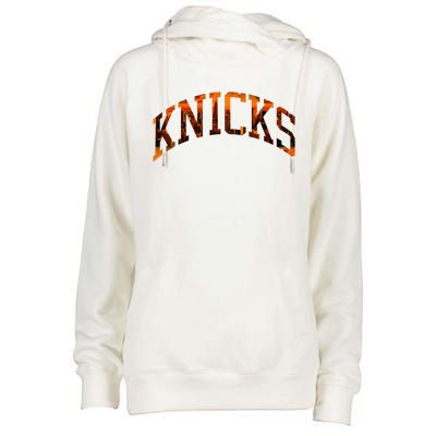 Knicks Name Vintage Retro Womens Funnel Neck Pullover Hood