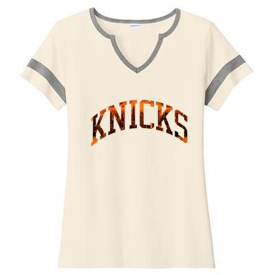 Knicks Name Vintage Retro Ladies Halftime Notch Neck Tee