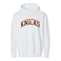 Knicks Name Vintage Retro Garment-Dyed Fleece Hoodie